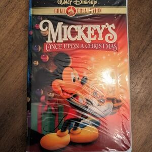 Disney's Festive Holiday VHS with Red and Gold Accents